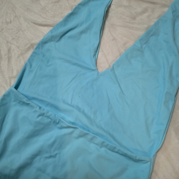 Light Blue Wrap Front One-Piece Swimsuit by Sisterly Swimwear - Picture 6 of 8